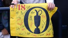An autographed Open flag
